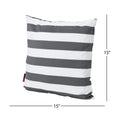 Coronado Stripe Square Pillow Set Of 2 Black Fabric