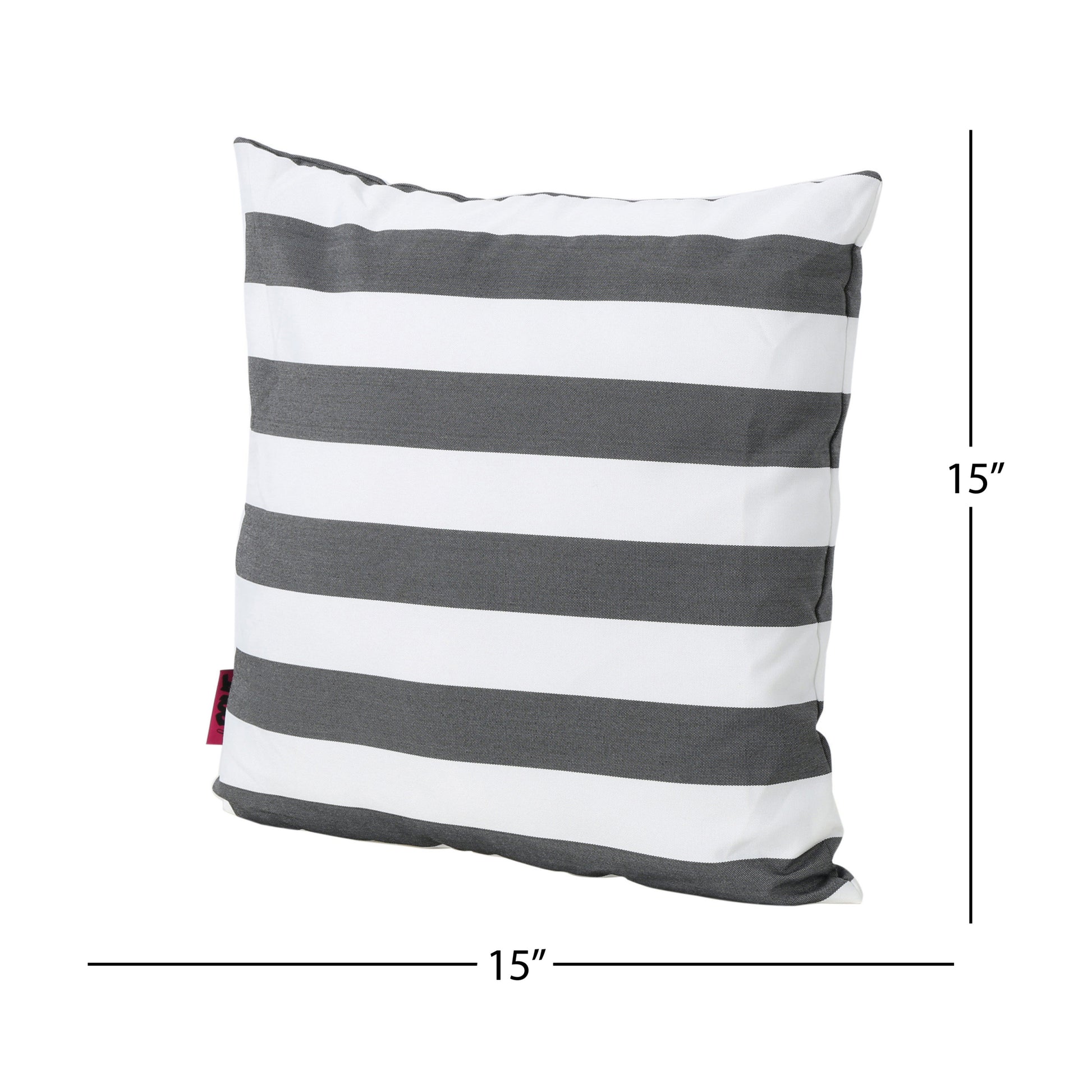 Coronado Stripe Square Pillow Set Of 2 Black Fabric