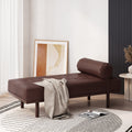 Chaise Lounge Dark Brown Pu