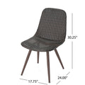 Gila Dining Chair With Powder Coated Legs Brown Multi Rattan