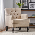 Harrison Tufted Club Chair Beige Primary Living Space American Traditional,Casual Fabric 1 Seat