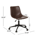 Lift And Swivel Office Chair Dark Brown Pu