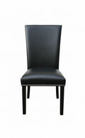 Camila Dining Chair Set Of 2 Black Black Faux Leather