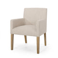 Arm Chair Beige Brown Fabric