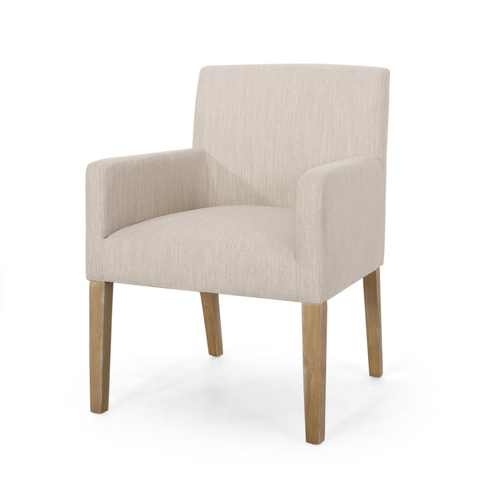 Arm Chair Beige Brown Fabric