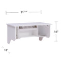 Wall Mount Ledge W Vanity Mirror Transitional Style White White Mdf