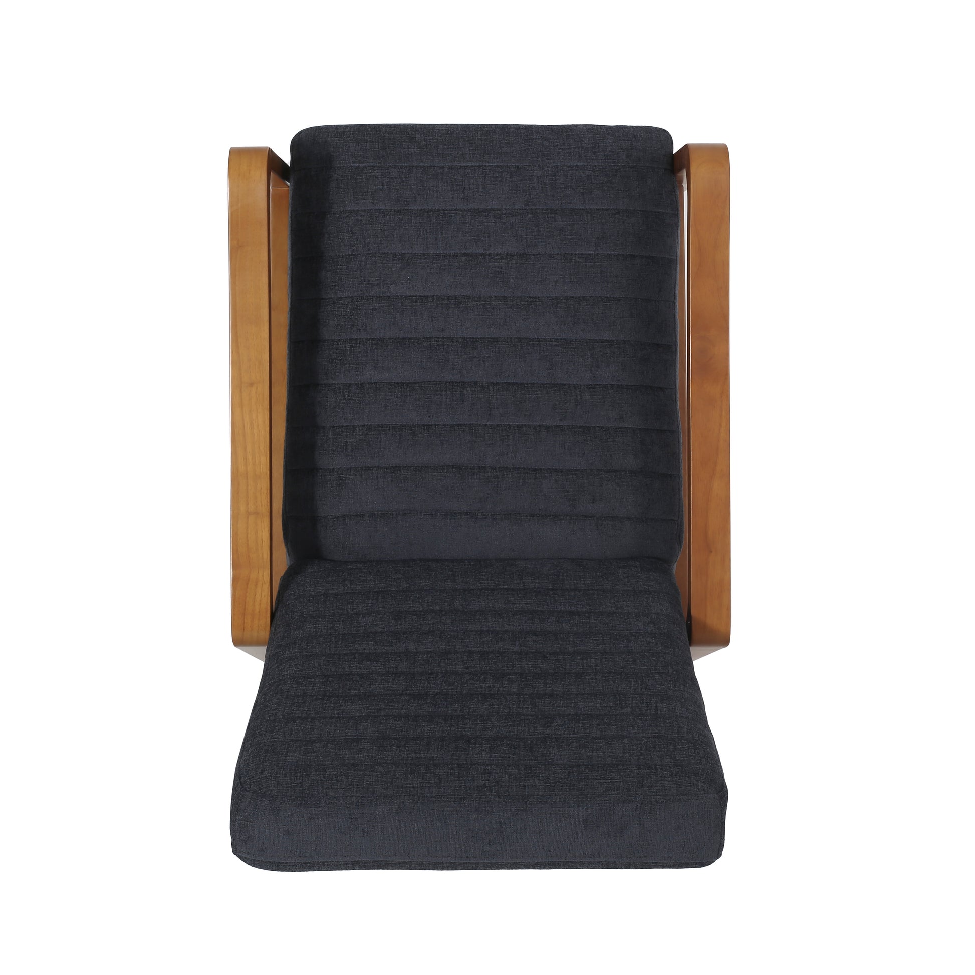 Fabric Wood Hand Recliner Charcoal Fabric