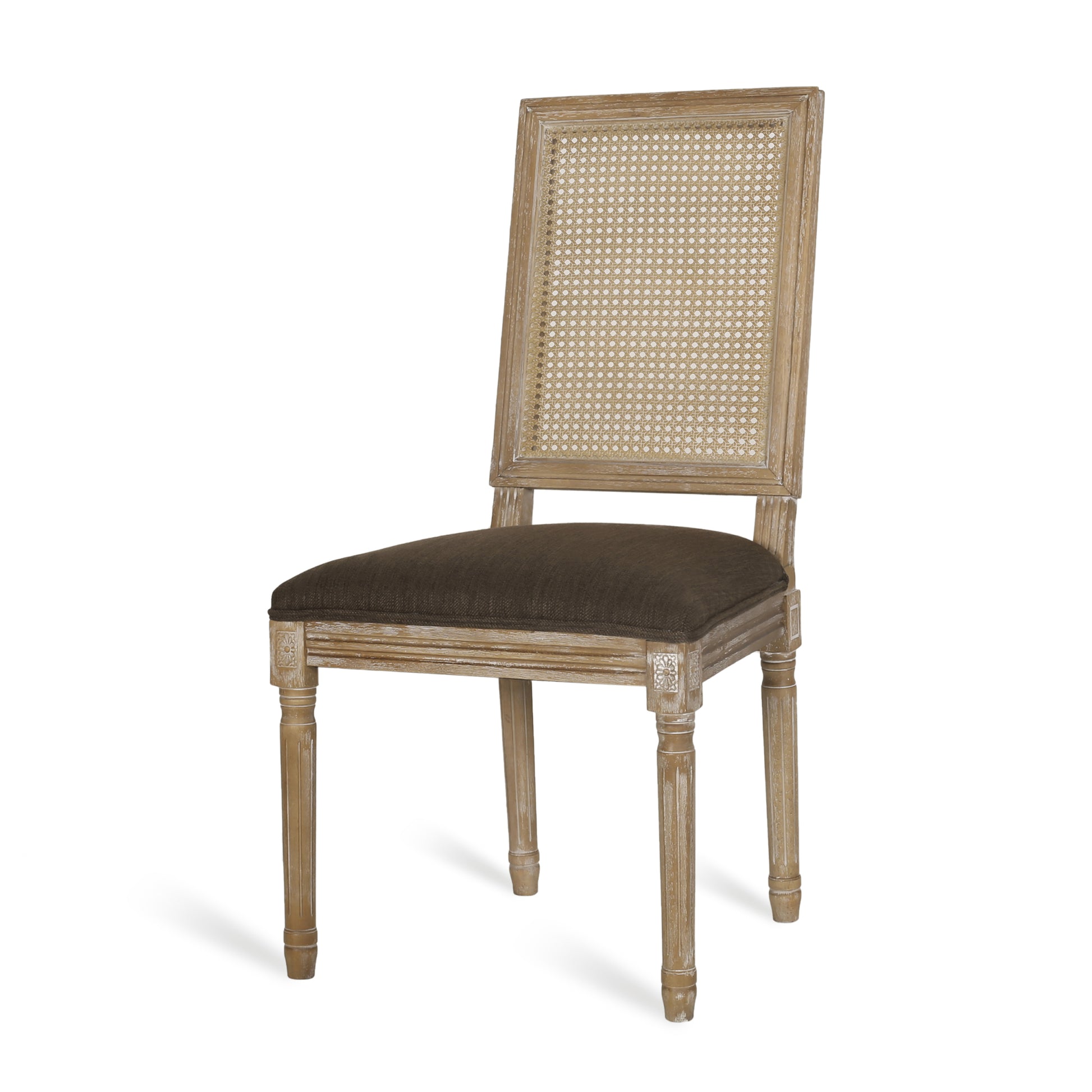 Dining Chair Brown Fabric