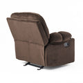 Luxurious Manual Recliner Chair In Chocolate With Skin Friendly Fabric And Dual Cup Holders Chocolate Fabric