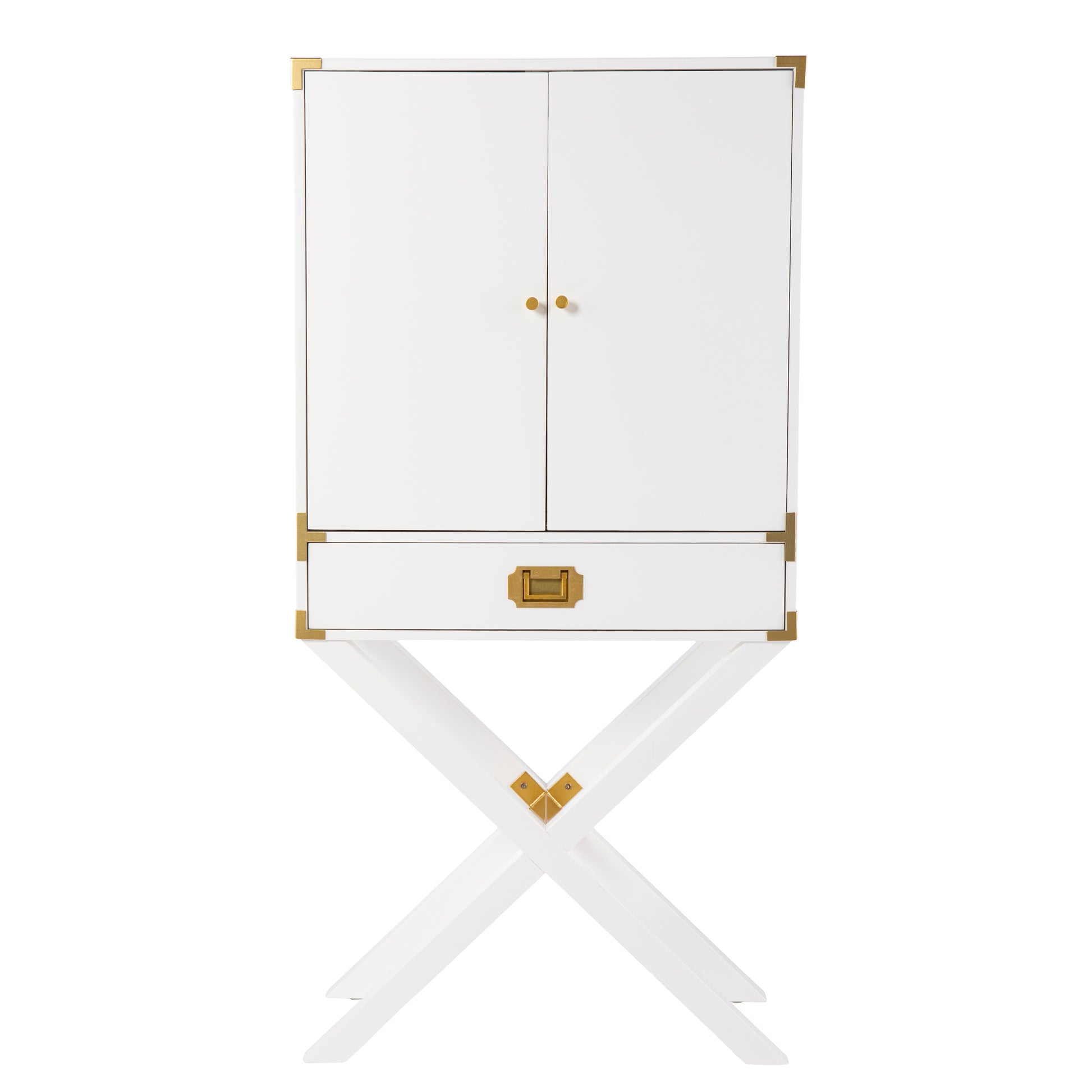 Campaign Tall Bar Cabinet W Storage White Mdf