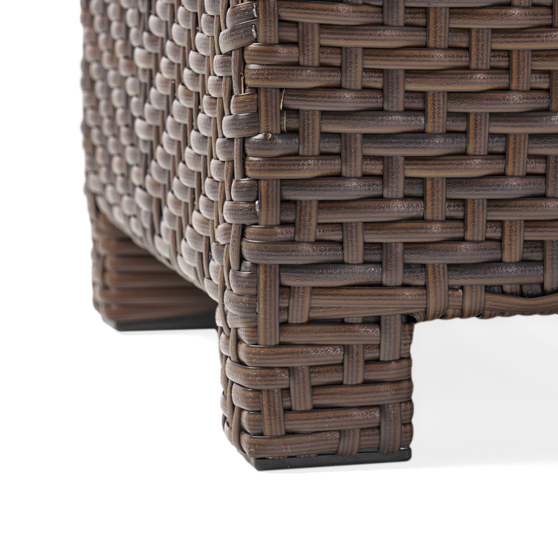 Santiago Pe Wicker Storage Bench Brown Multi Rattan