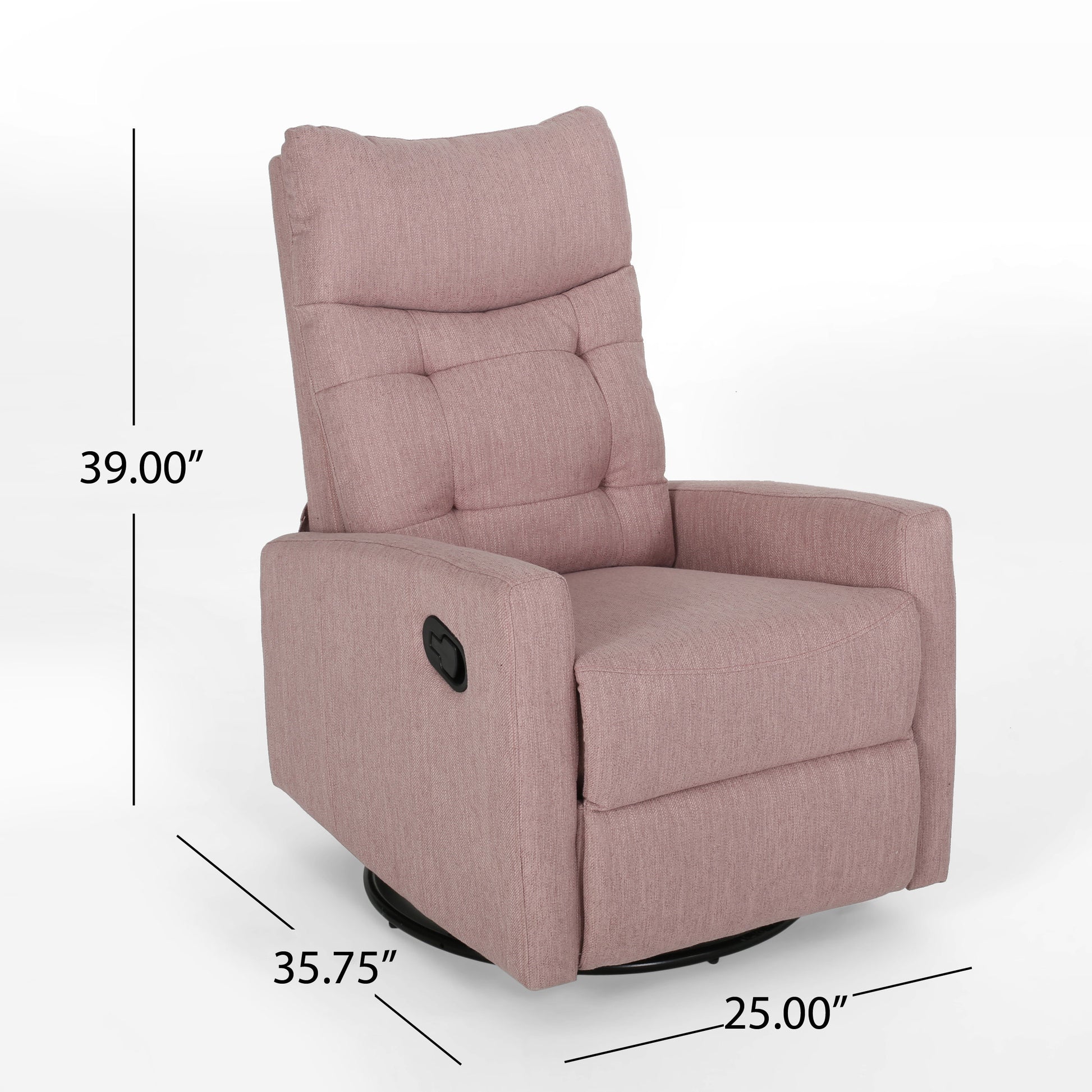 Glider Swivel Recliner Chair Blush Fabric