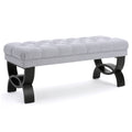 Hilton Ottoman Light Grey Fabric