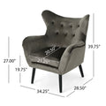 Arm Chair Grey Velvet