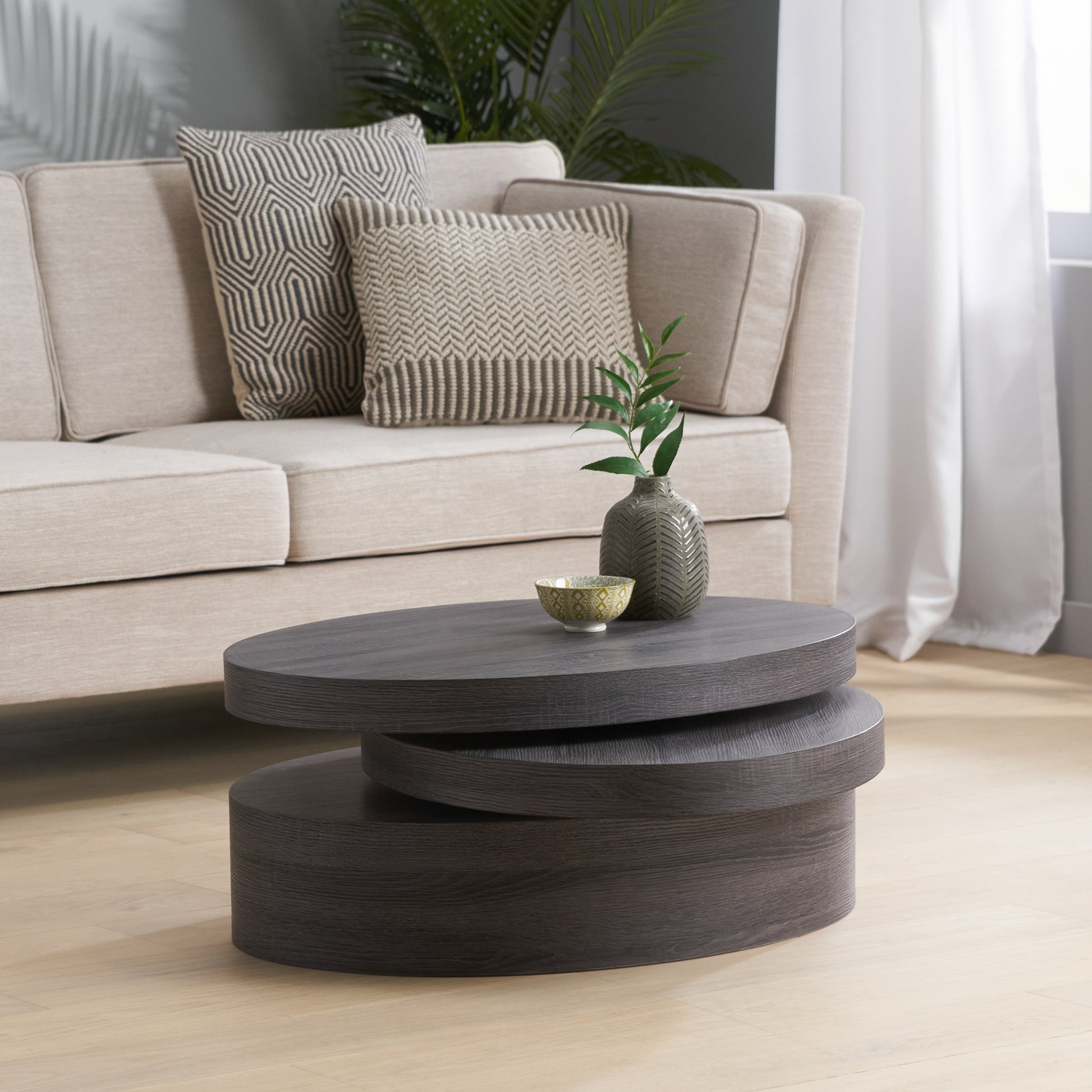 Modernesque Rotating Coffee Table 1 Black Mdf