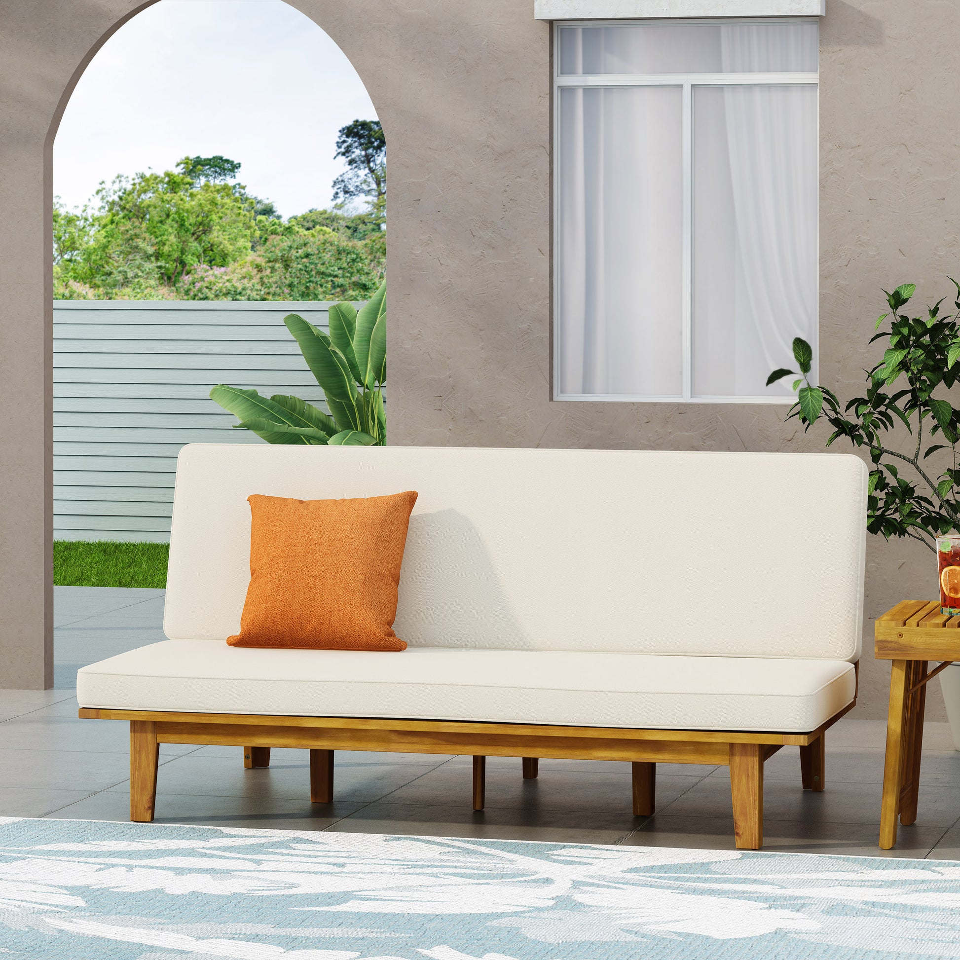 Jill Daybed Beige Acacia Wood