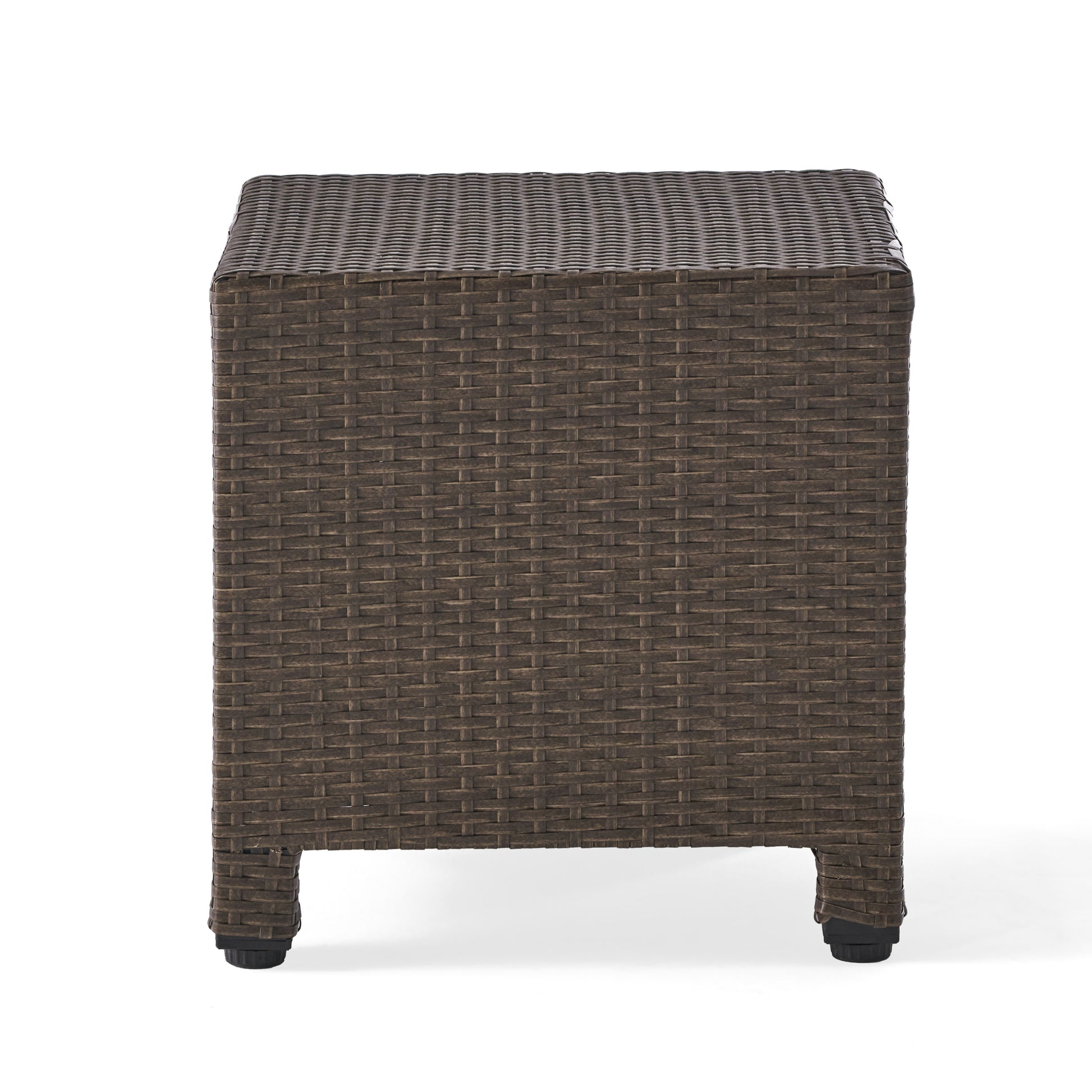 Puerta Accent Table Brown Pe Rattan Iron