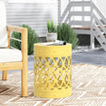 Metal End Table Large Yellow Iron