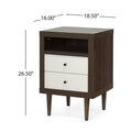 2 Drawer Nightstand Walnut Mdf