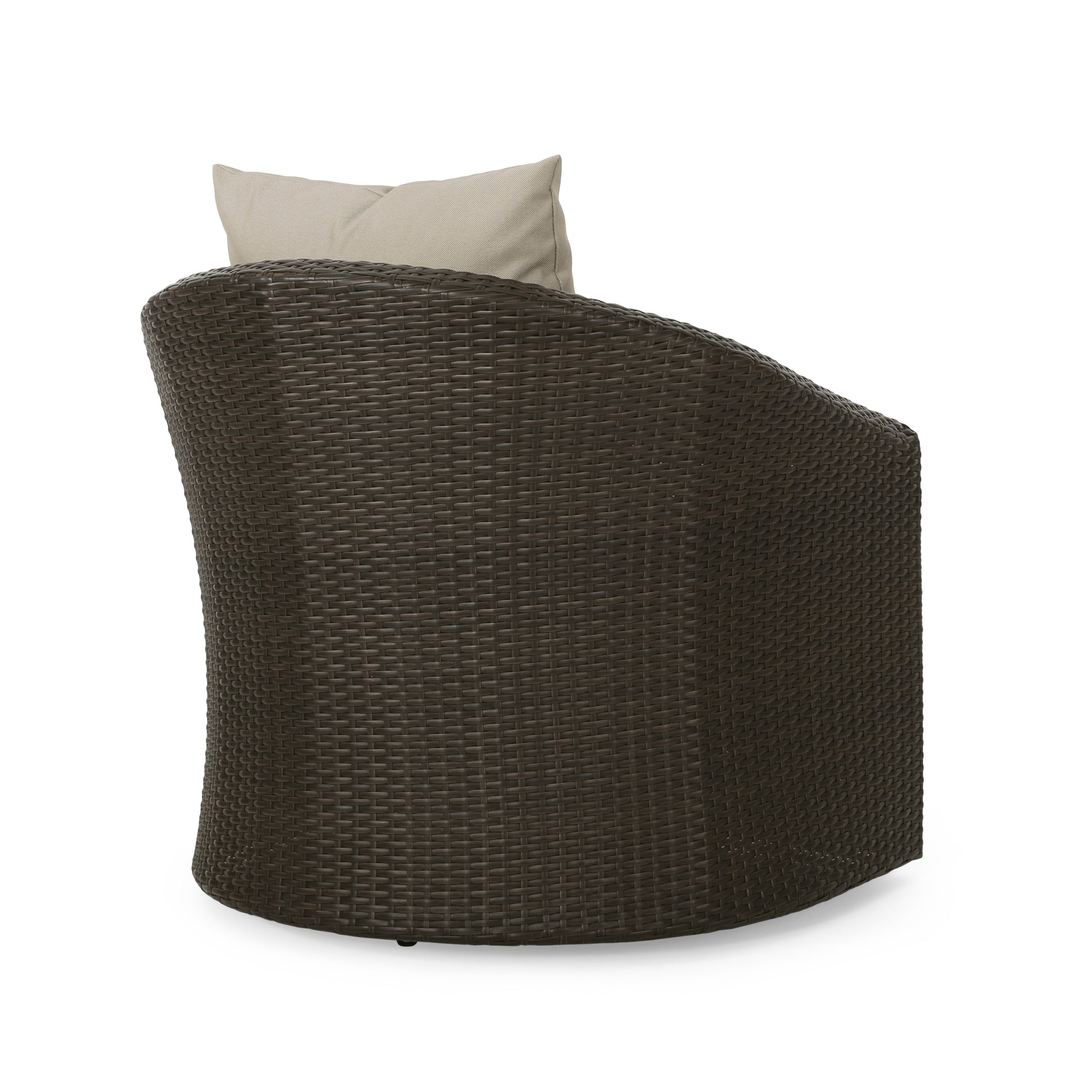 Darius Swivel Club Chair Brown Fabric