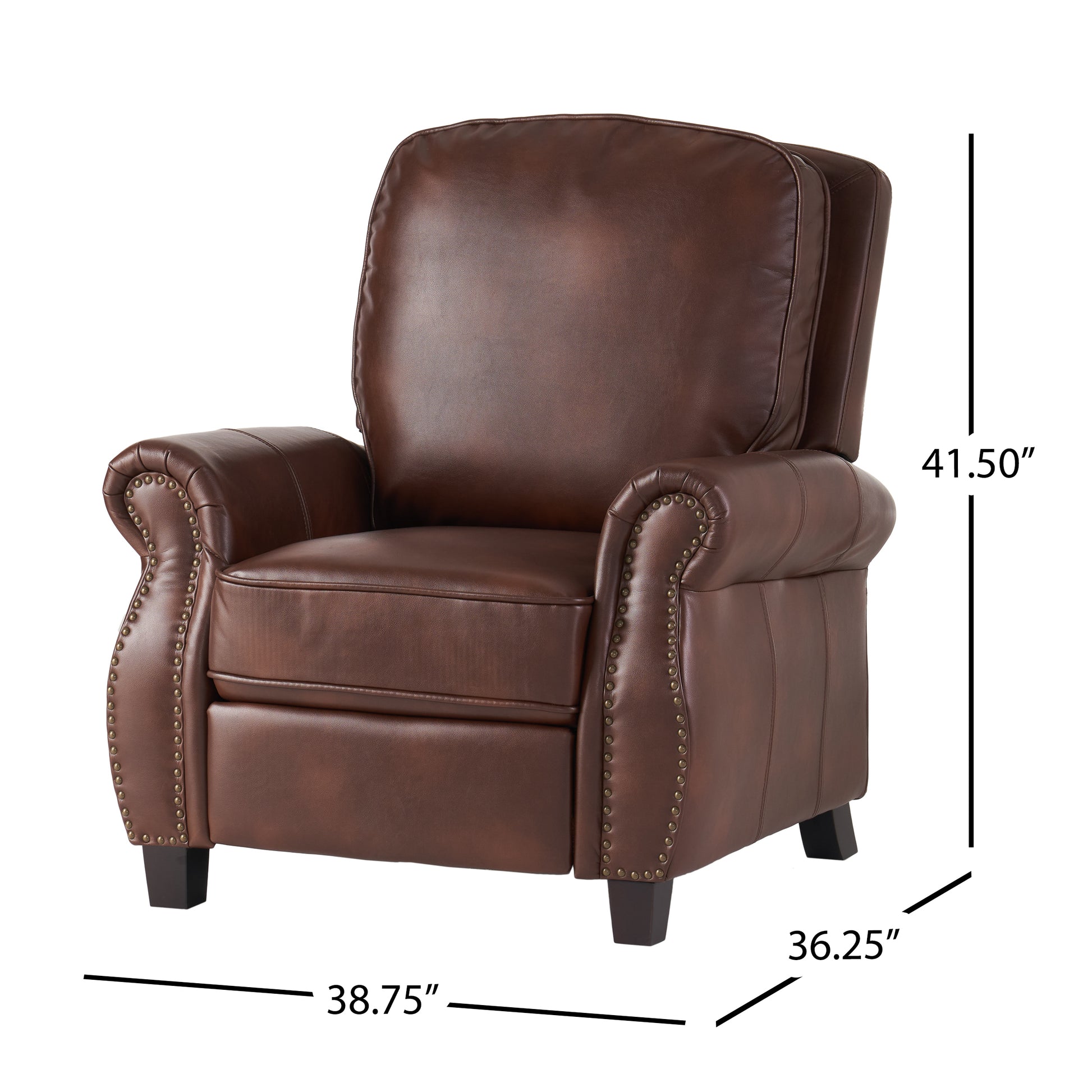 Push Rack Recliner Brown Pu