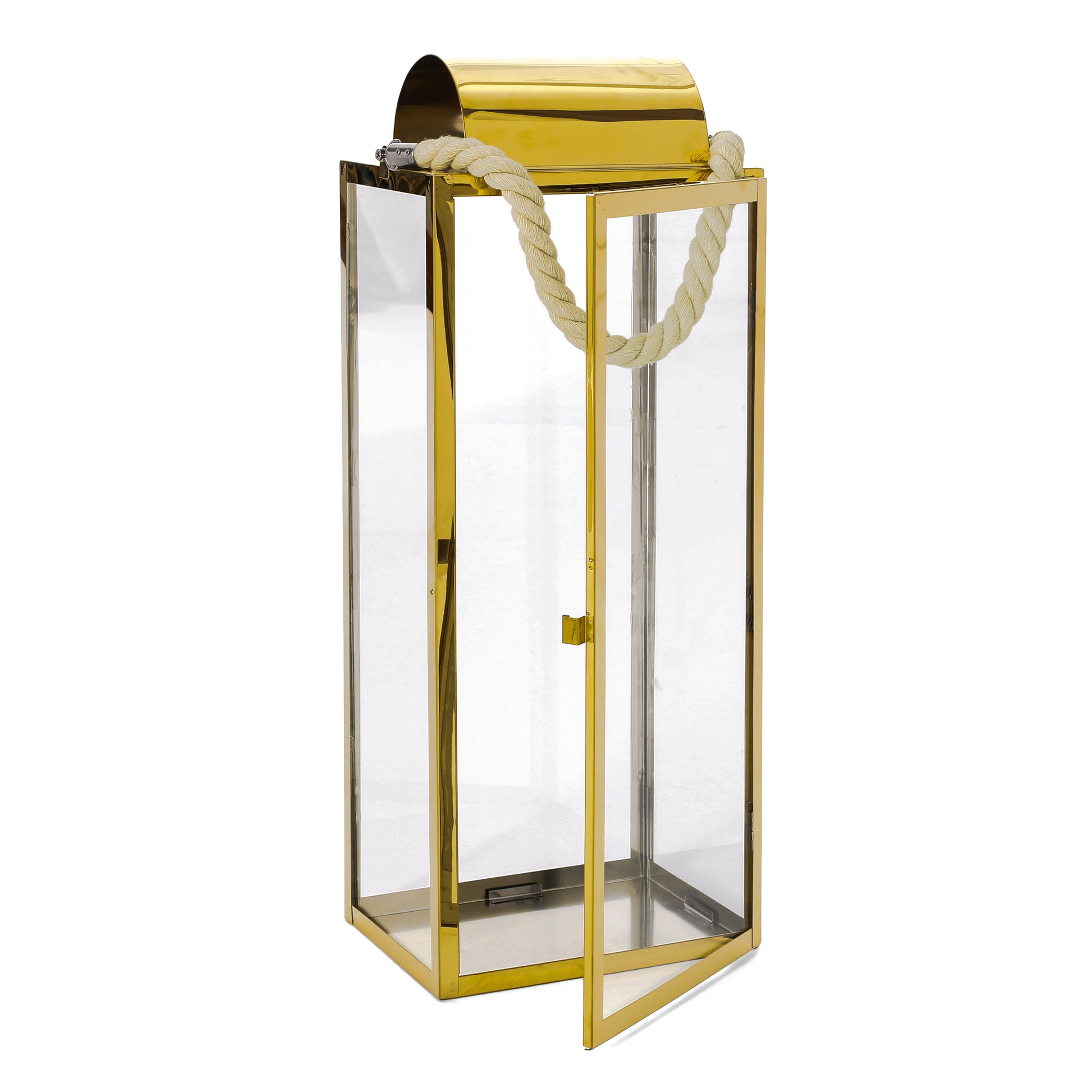 Larry 22"H Stainless Steel Lantern Gold Stainless Steel