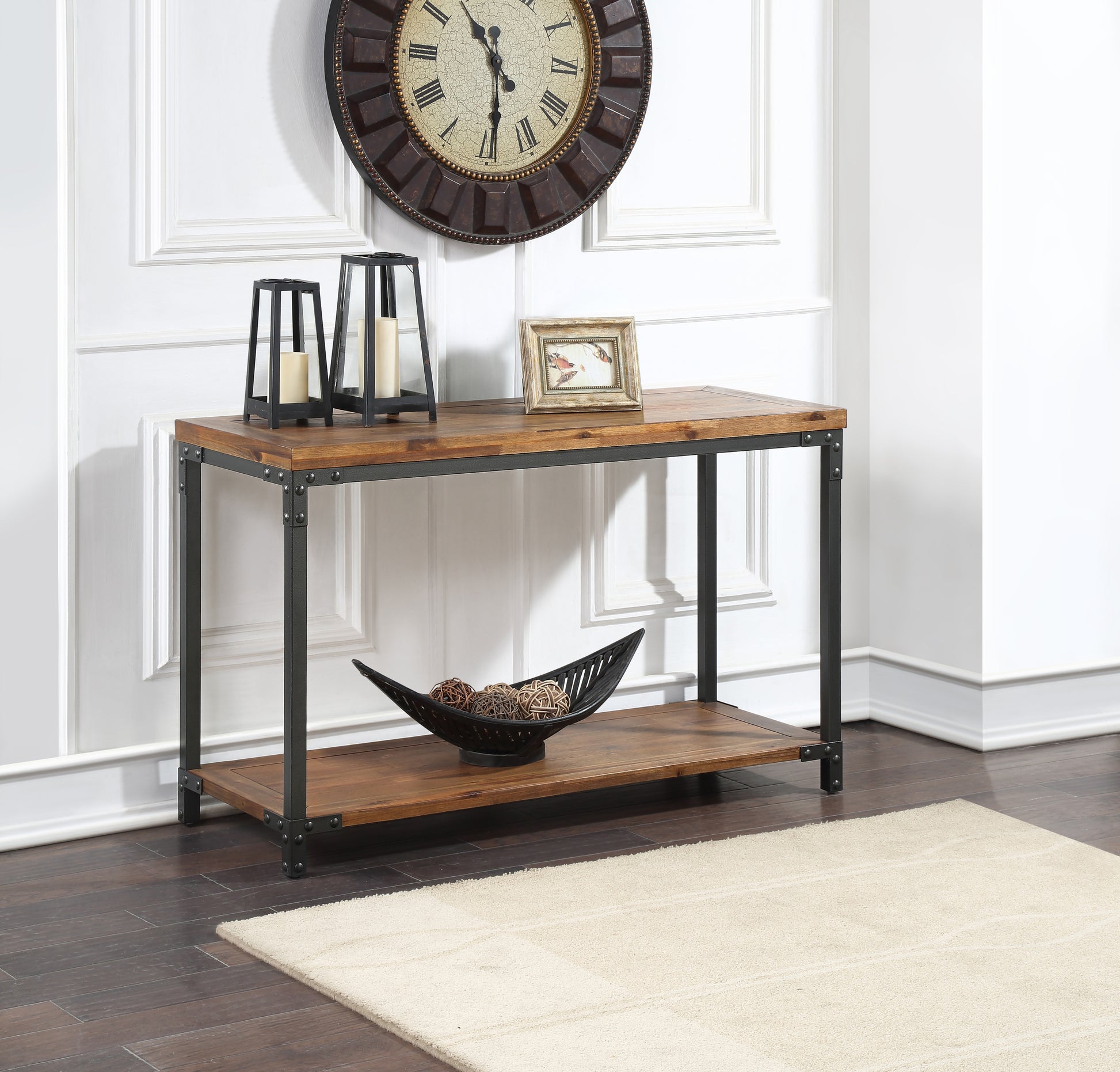 Lantana Sofa Table Honey Solid Wood Mdf