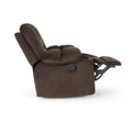 Luxurious Manual Recliner Chair In Chocolate With Skin Friendly Fabric And Dual Cup Holders Chocolate Fabric