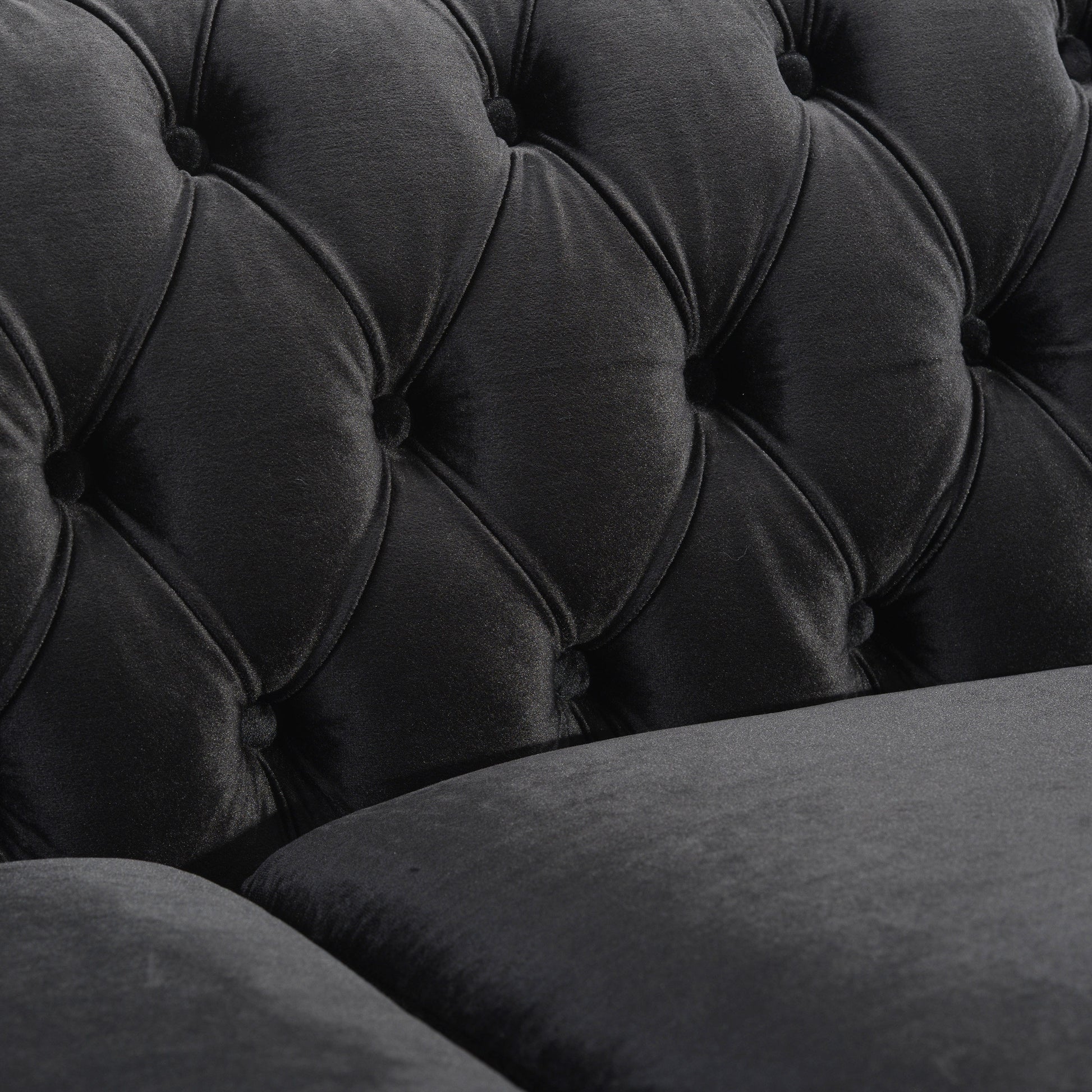 Sofa 3 Seater Black Velvet