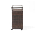 Corona Bar Cart Brown Pe Rattan Iron