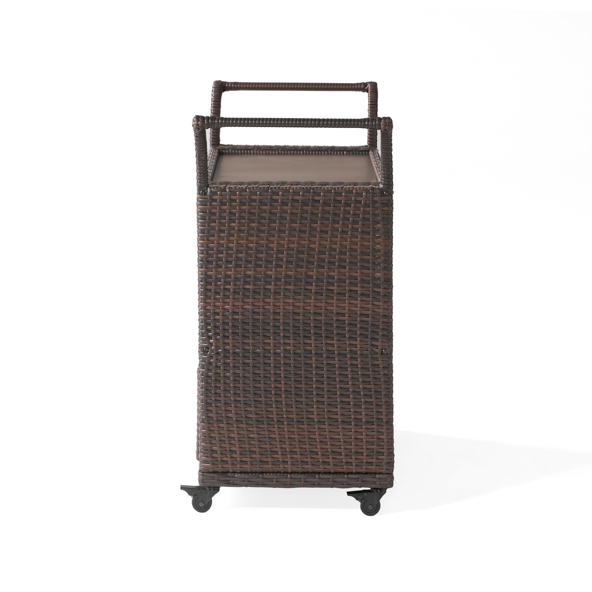 Corona Bar Cart Brown Pe Rattan Iron