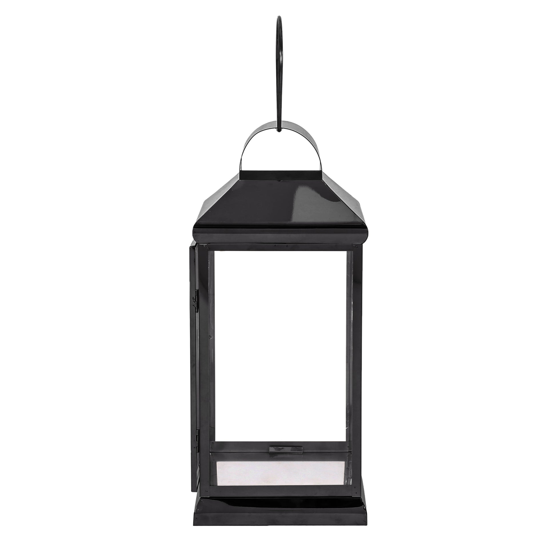 Walter 16"H Stainless Steel Lantern Black Stainless Steel