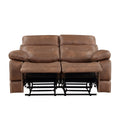 Rudger Manual Reclining Loveseat Brown Brown Wood 2 Seat