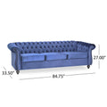 Sofa 3 Seater Blue Velvet