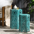 Eliana Side Table Teal Iron