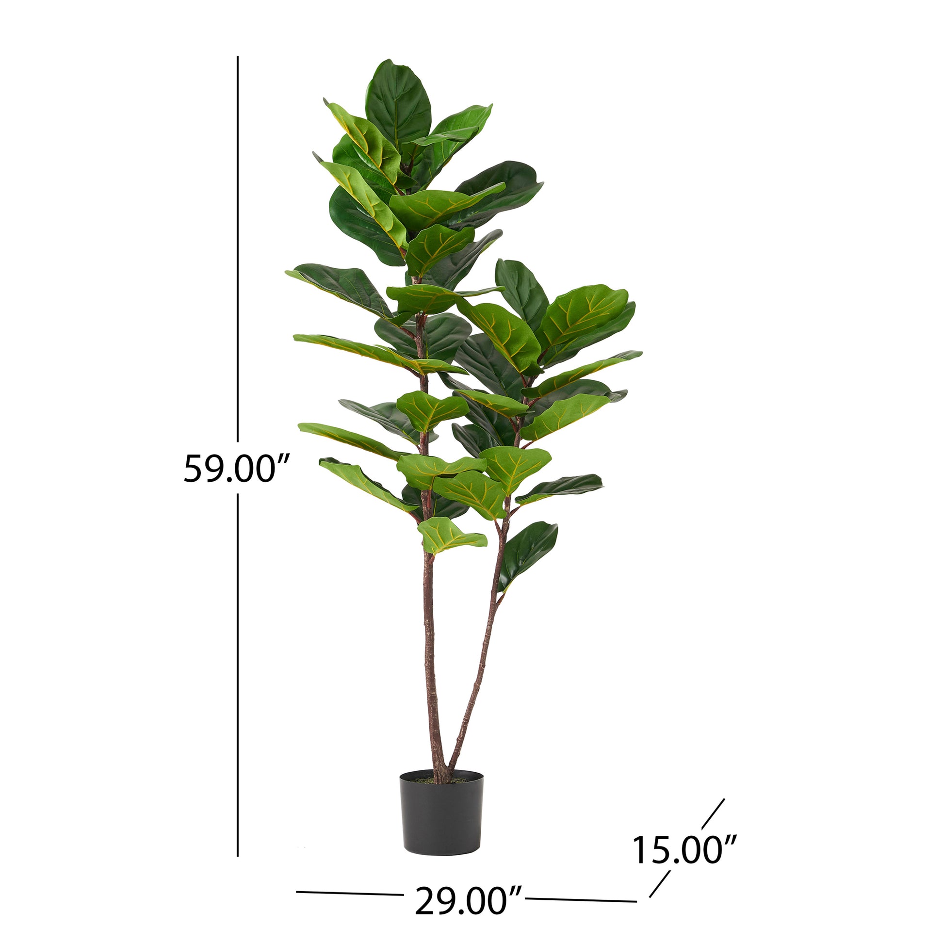 150Cm Artificial Fiddle Leaf Fig Tree Green Iron Plastic