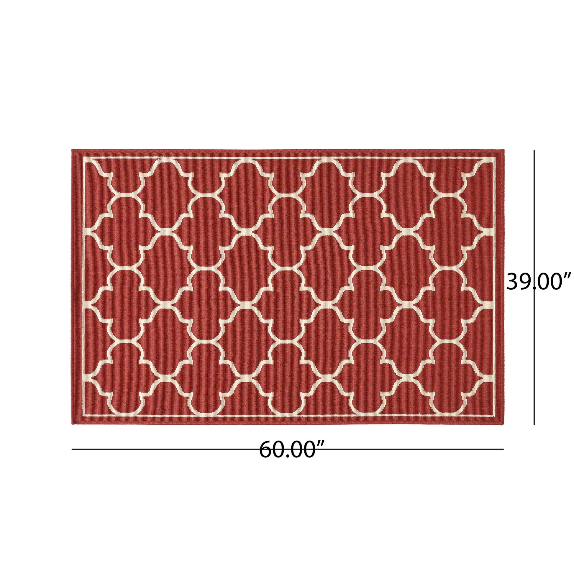 Meridian 1295R 3'3" X 5' Red Polypropylene