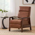 Faux Leather Upholstered Pushback Recliner Light Brown Light Brown Pu