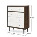 Nordic 4 Drawer Chest Walnut Mdf