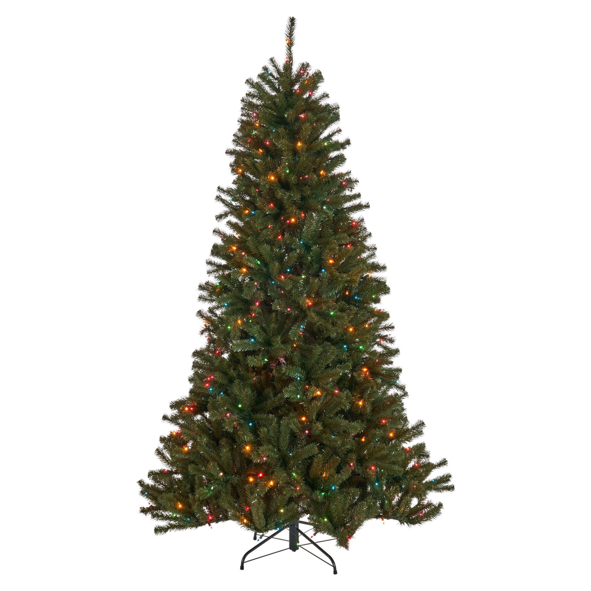 7' Noble Hinged Tree With 500 Multilights Ul,Dia:48 Green Pvc