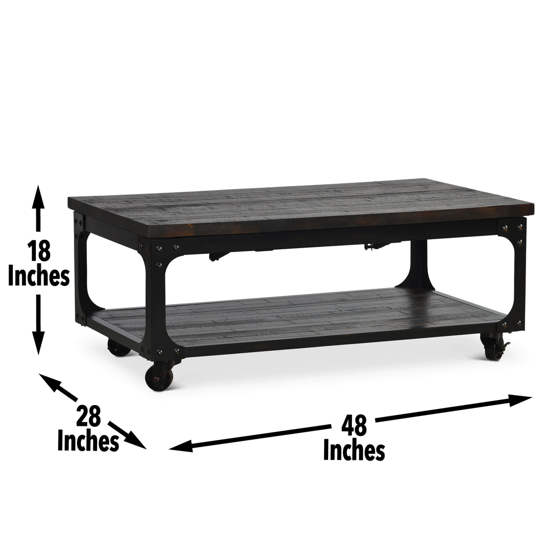 Sherlock Cocktail & 2 End Table Brown Brown Wood