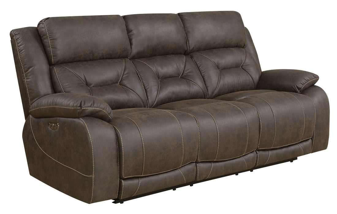 Aria Power Recliner Sofa Brown Brown Fabric 3 Seat