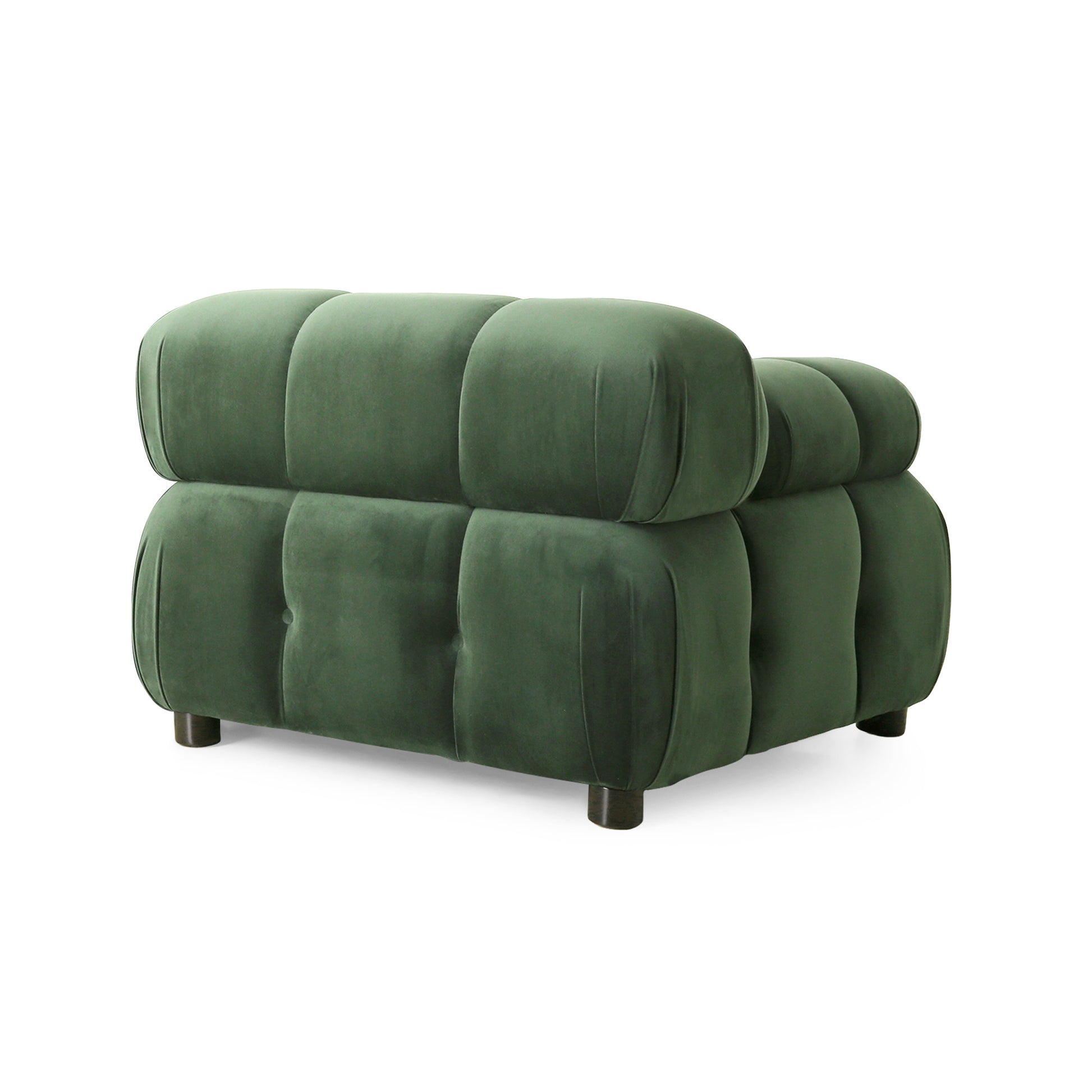 Sectional Modular Sofa L Retro Green Velvet 1 Seat