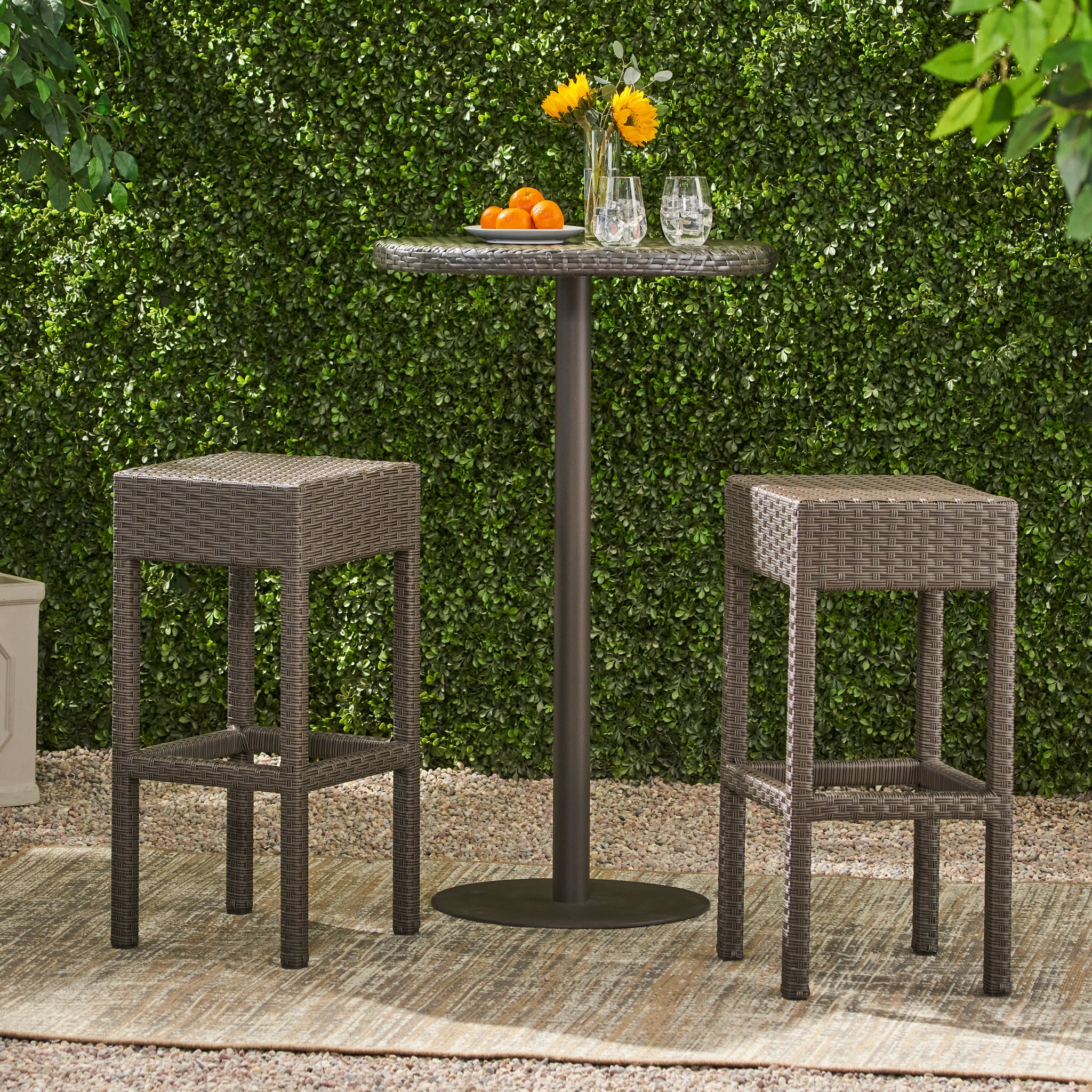 Trinidad Barstool Dark Brown Rattan