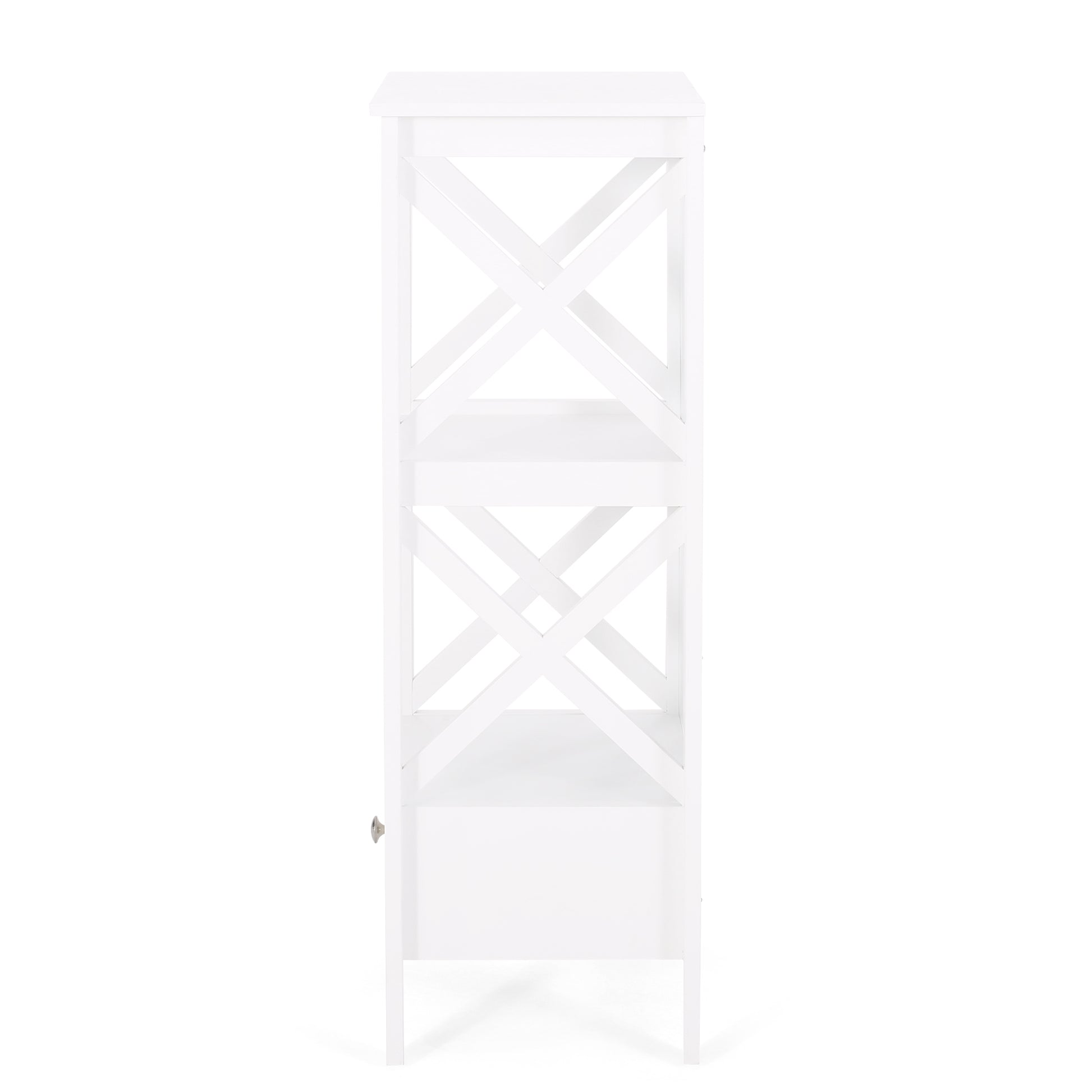 1 Drawer Storage Rack White Mdf