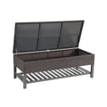 Regent Storage Bench With Metal Rack Brown Multi Rattan