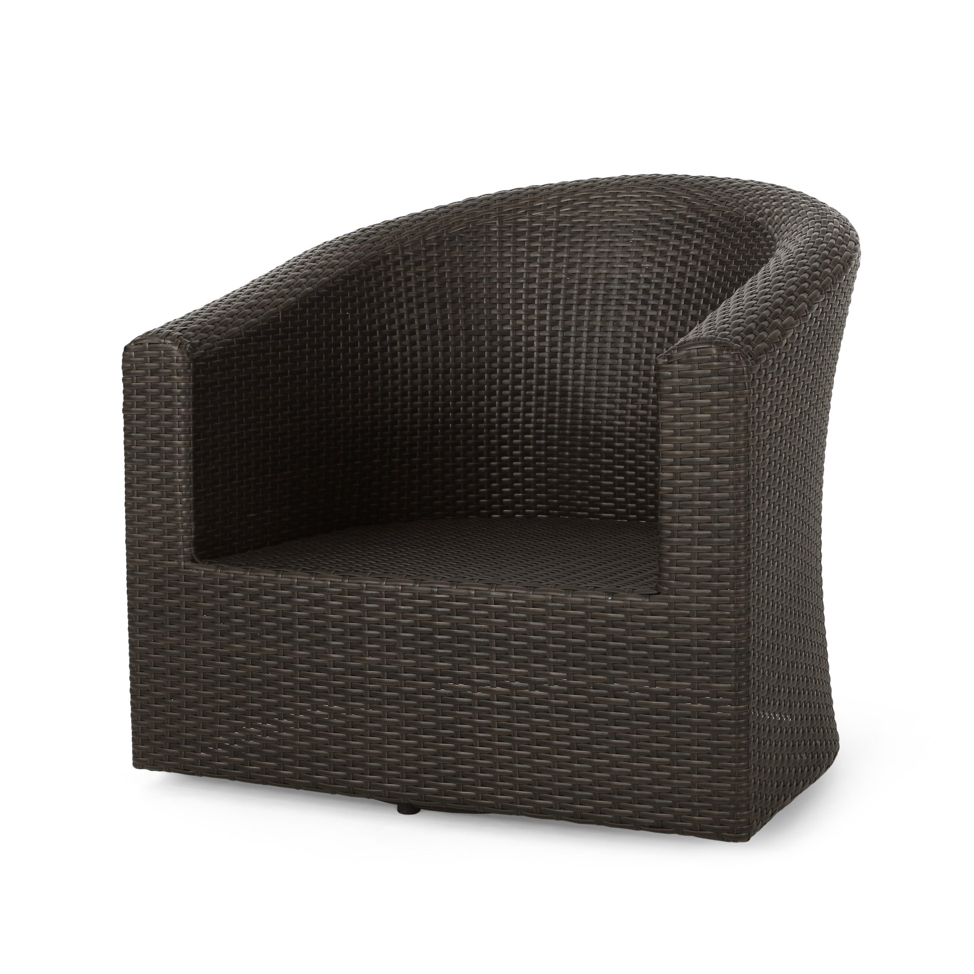 Darius Swivel Club Chair Brown Fabric