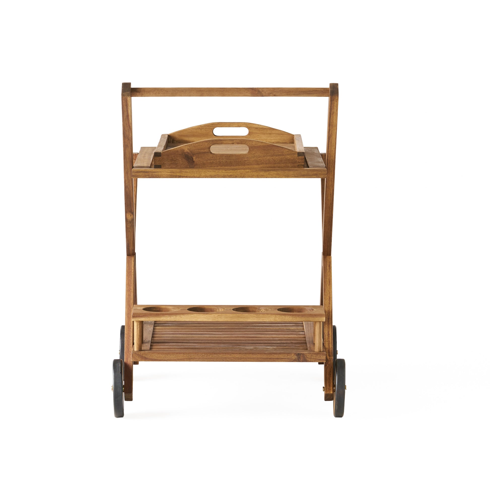 Riviera Bar Cart Natural Stained Wood