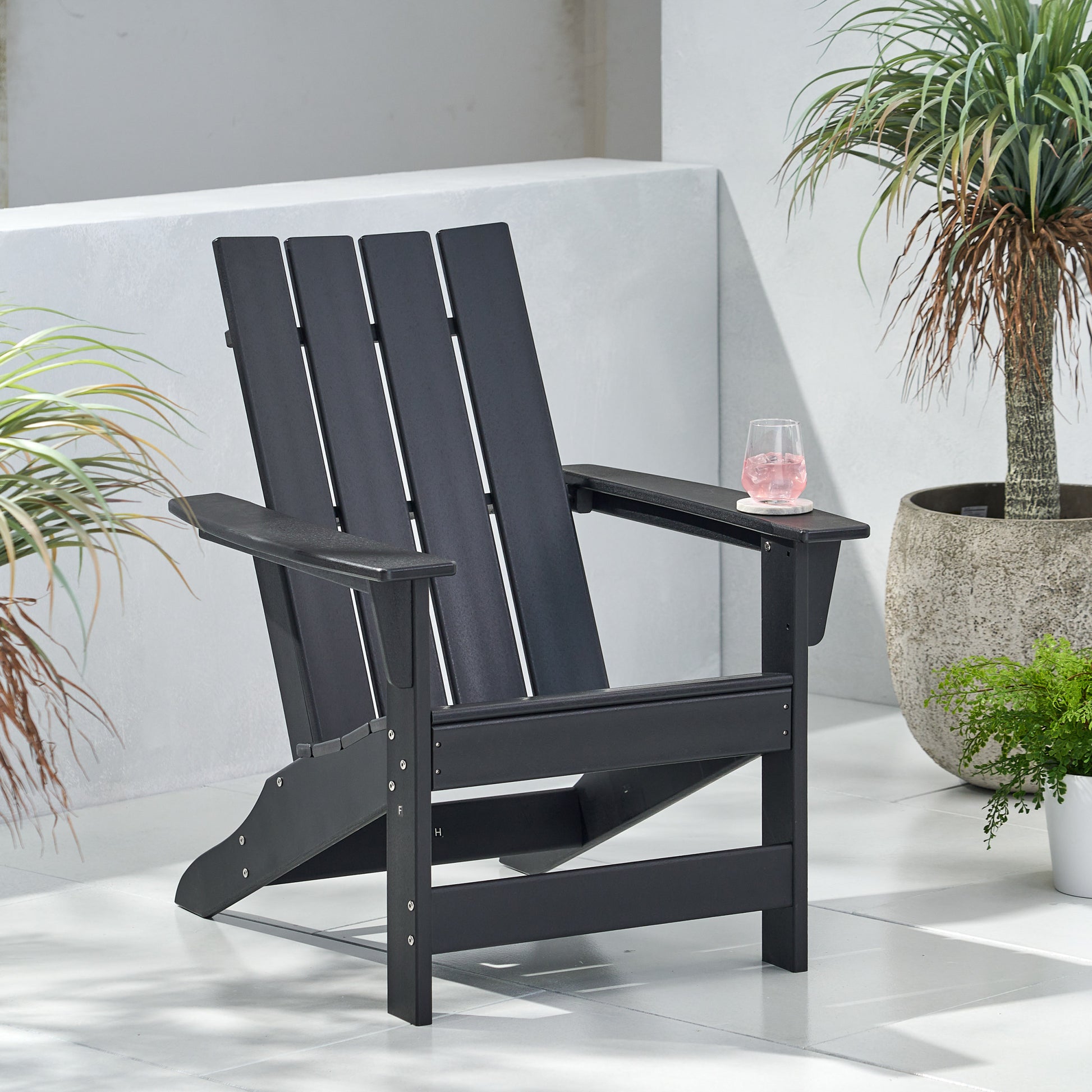 Encino Adirondack Chair Black Hdpe