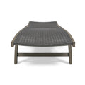 Banzai Chaise Lounge With Pull Out Tray Grey Acacia Wood
